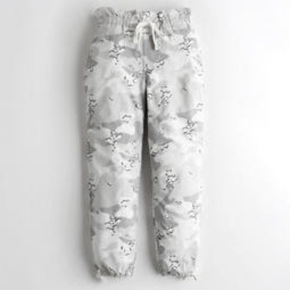 Hollister Paper Bag Pants White Camo - Picture 1 of 4
